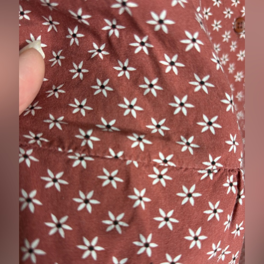 Vans Red Patterned Button-Down Mini Dress Size M … - image 6